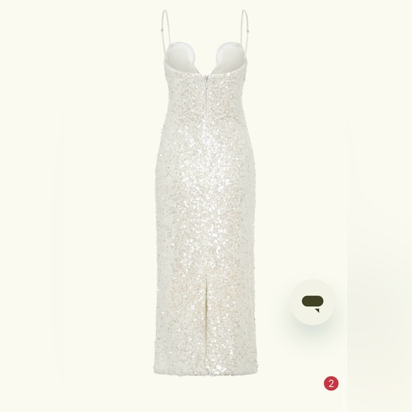 Meshki Magnolia Sleeveless Diamanté Maxi Dress- Silver- Small - Picture 7 of 11